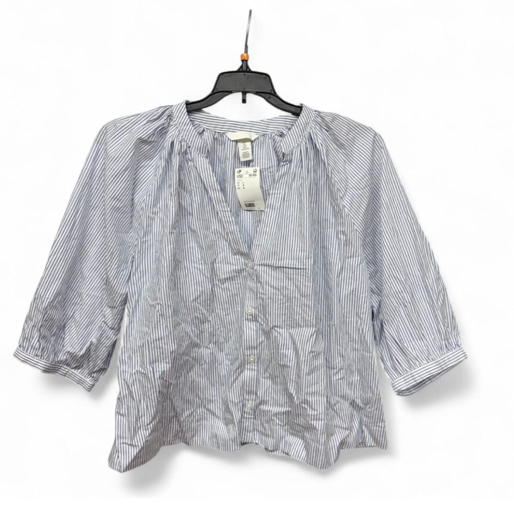 H&M Striped Blue Blouse